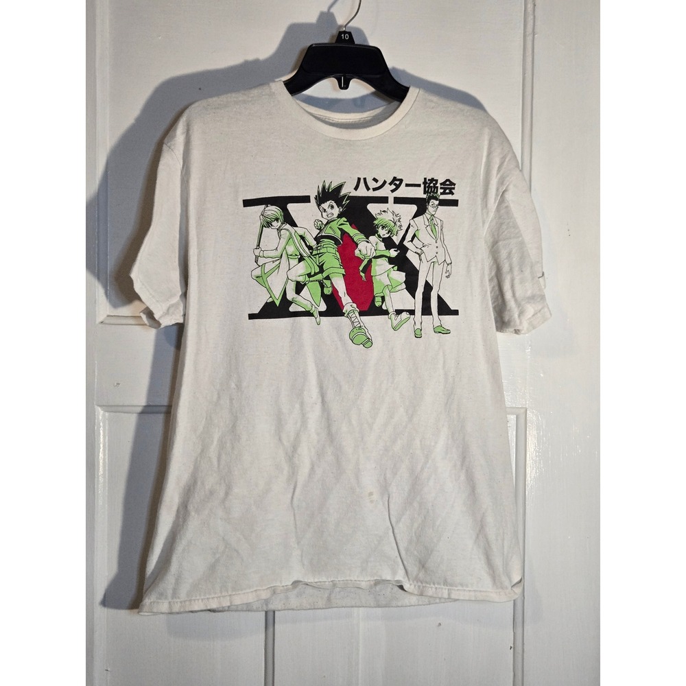 Hunter x Hunter Anime Graphic T-Shirt White Men Large Gon Killua Kurapika Leorio